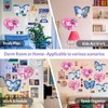 Girly Aesthetic Wall Decor Felt Bulletin Board Pink& Blue,2Pcs Butterfly&Heart