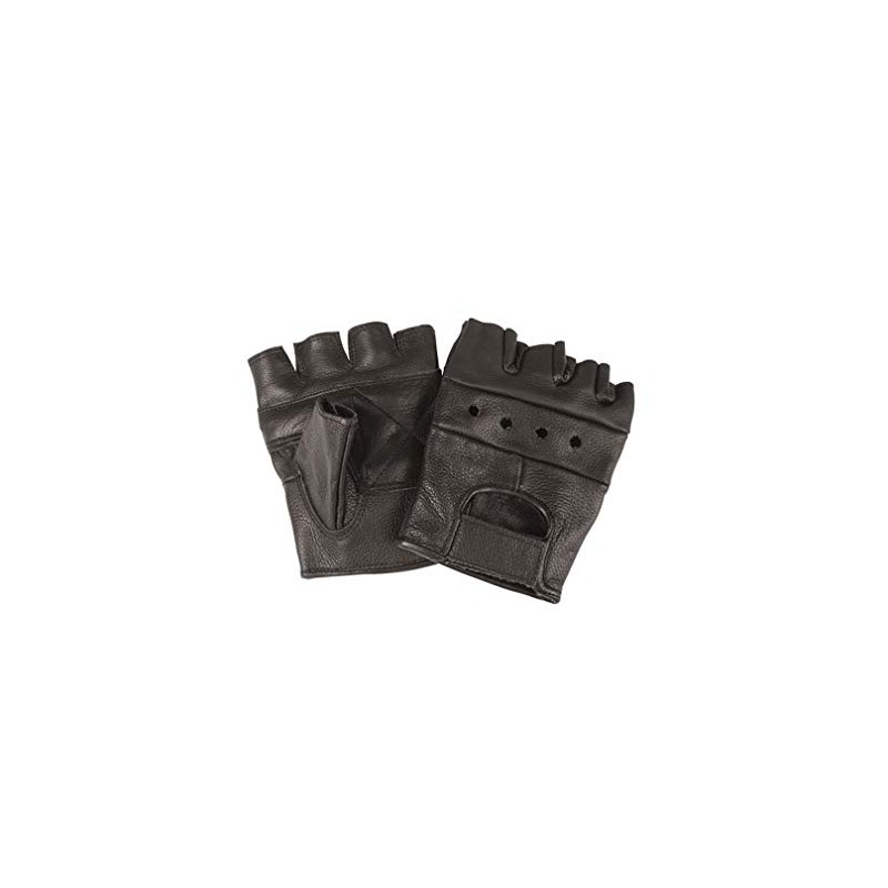 PrimeLeather Quality Real Leather Soft Fingerless Gloves For Weight Training