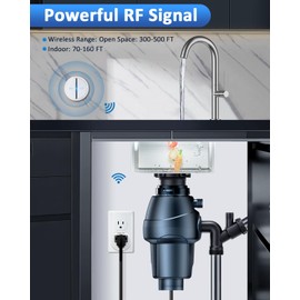 Garbage Disposal Wireless Switch Kit, ELECTOP Wireless Garbage Disposal Remote Control Outlet, No Drilling Needed, Sink Top Wireless Switch Button Kit for Waste Disposal, 15A/1500W