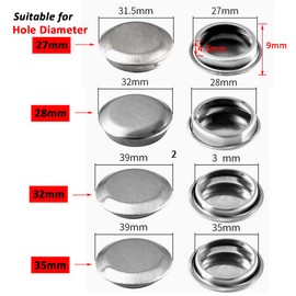 Kitchen Faucet Sink Hole Cover, 2pcs Brushed Stainless Steel Faucet Tap Hole Cover, Kitchen Sink Plugs for Holes (Dia. 35mm)