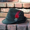 OktoberfestHaus | German Hunter Hat Faux Leather Fedora with Metal