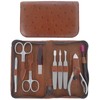 Tenartis 9 Piece Stainless Steel Manicure and Pedicure Case Real Leather