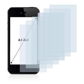 Savvies 6 Pack 4" Screen Protector for Smartphones and Mobile Phones with 4.0 inch (10.2 cm) [89 x 50.2 mm, 16:9] Protection Film Clear