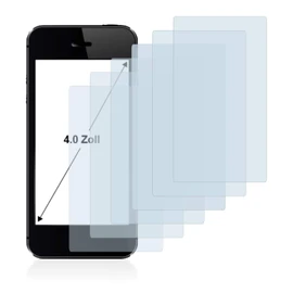 Savvies 6 Pack 4" Screen Protector for Smartphones and Mobile Phones with 4.0 inch (10.2 cm) [89 x 50.2 mm, 16:9] Protection Film Clear