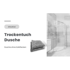 elauelue Dry Towel Shower - Shower Cubicles Cloth for Removing Water in Shower and Bathroom - Absorbent - Set of 2 Grey - 40 x 40 cm