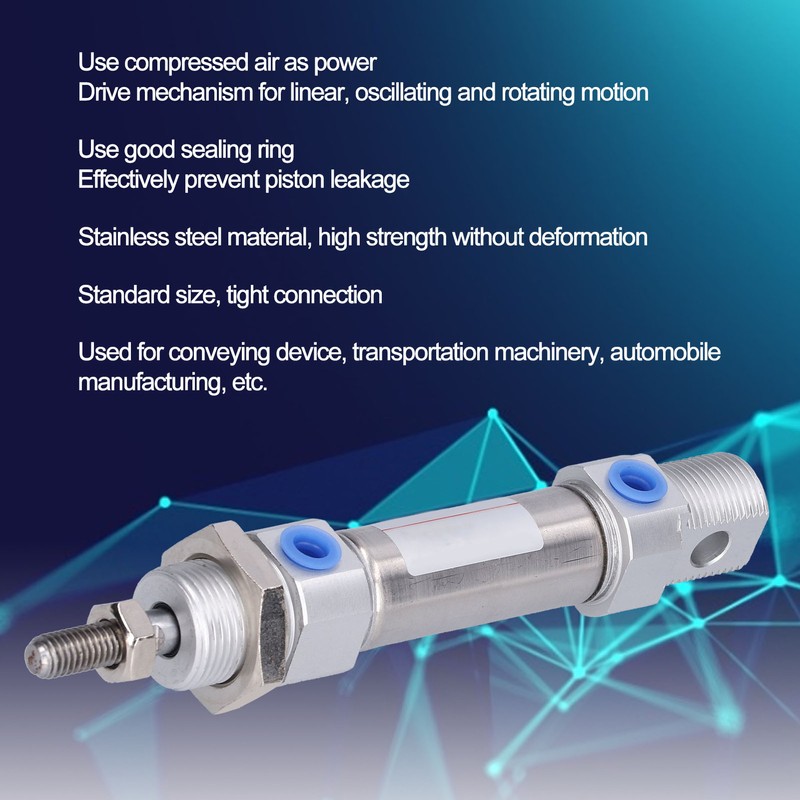 Mini Air Cylinder Stainless Steel Piston Rod Pneumatic Reciprocating Motion