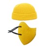 CVFRTT 1 Knitted Hat, 1 Thermal Mask, Yellow Hat, Warm