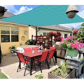 INFRANGE 16' x 16' Rectangle Sun Shade Sails Canopy UV Block for Patio Deck Pergola Yard Lawn Outdoor Activities (Turquoise)