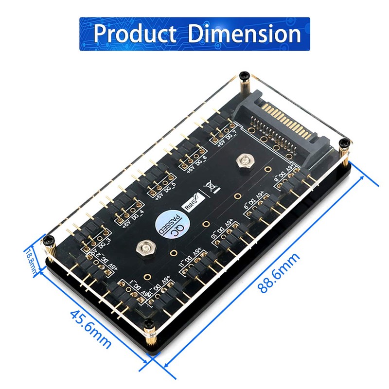 12 Way 5V RGB LED Splitter Hub with PMMA Case