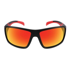 EDGEIWEAR Men's POLARIZED Rounded Rectangle Full Frame Wrap Around Sports Sunglasses with Colored Stripe Temples