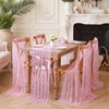 Pink Bow Tulle Table Runner Glitter Metallic Foil Fabric 29