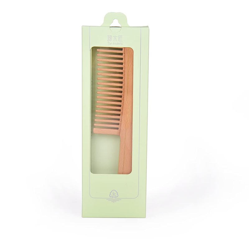 TAN MUJIANG Wood Hair Comb FSC Certified Beech Wood Wide
