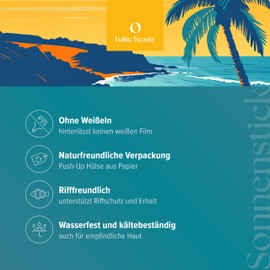 Baltic Beauty Premium SunCare - Sonnenstick Sommer Edition - SPF50+ - Hochwertiger Sonnenschutz Stick für den Sommer, ohne Weißeln, für empfindliche Haut und intensive Sonne