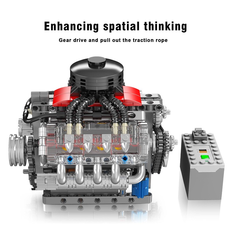 Mould King 10171 Technik V8 Engine Building Blocks Clamping Blocks