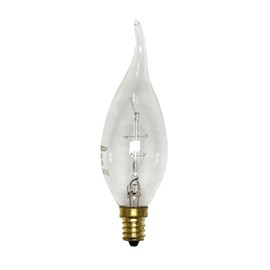 Satco S2418 25 Watt 45 Lumens CFC Incandescent Candelabra Base Soft White 2700K Vintage Deco Carbon Design Light Bulb, Dimmable