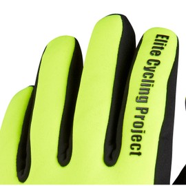 Elite Cycling Project Malmo Waterproof Winter Cycling Gloves Padded Palms Thinsulate Lined, M, Hi Viz Green