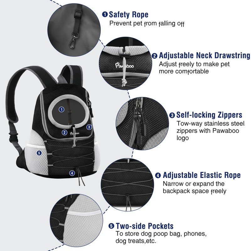 Pawaboo Pet Dog Carrier Backpack, Puppy Dog Travel Front Carrier