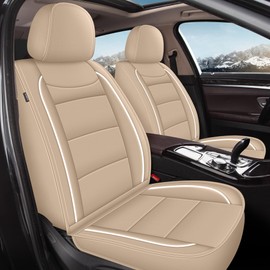 YORKNEIC Seat Covers for Toyota 4Runner 2003-2023 2024: Waterproof Leather Car Seat Covers Full Set Automotive Seat Protectors (5 Seats, Beige)