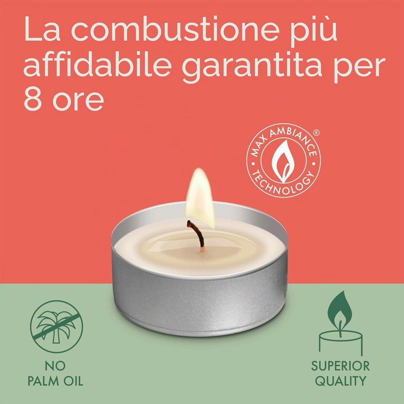 Bolsius Confezione da 8 Maxi candele tealight profumate - Mimosa