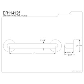 Kingston Brass DR114125 Designer Trimscape Americana Decor 12-Inch Grab Bar with 1.25-Inch Outer Diameter, Oil Rubbed Bronze