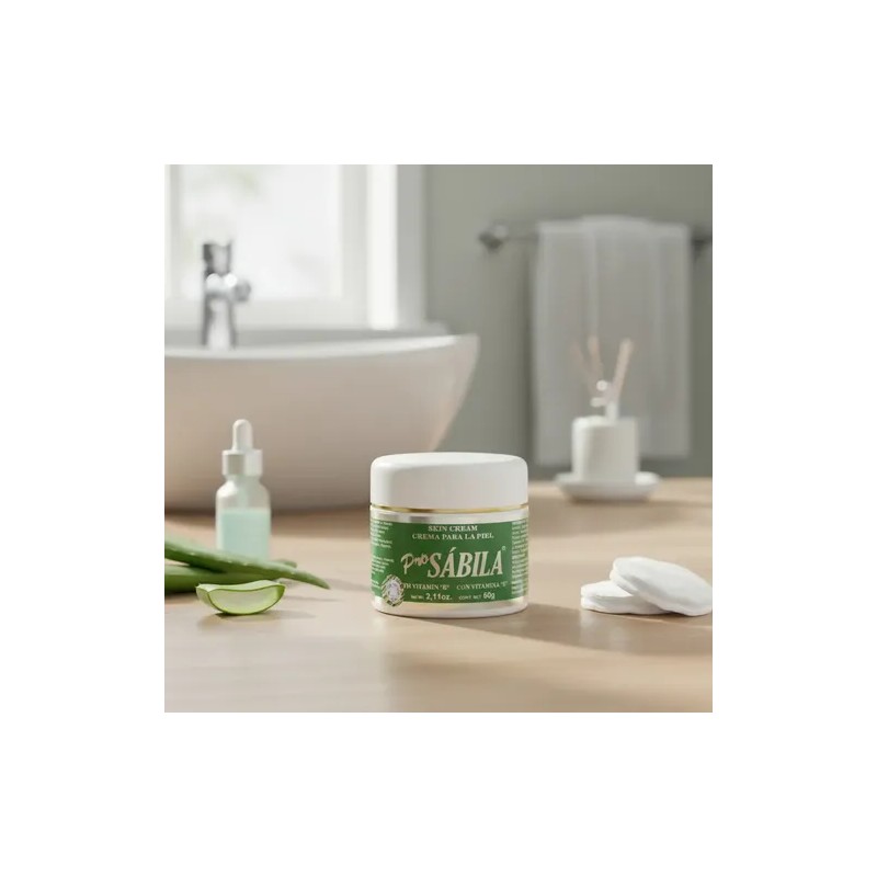 Crema Facial Sábila Y Vitamina E Para Manchas Y Resequedad