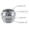Ruiwaer Faucet Adapter (Convert External Thread (15/16"-27) or Internal Thread