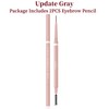 Grey Eyebrow Pencil,2Pcs Professional Micro Brow Pencil with Spoolie Brush,Longwearing