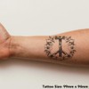 'Peace Sign with Flowers ' Temporary Tattoo - Water Resistant,