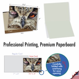 M1769BNsl What A Hoot: 10 Assorted Blank All-Occasion Note Cards Feature Owl Portraits, w/White Envelopes. by The Best Card Company
