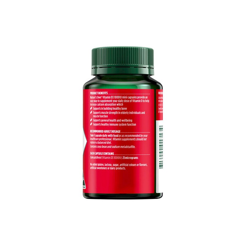 Nature's Own Vitamin D 1000Iu 200 Capsules