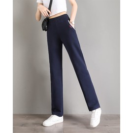 Yuan YuWan Women's Sweatpants, Jogger Pants, Long Pants, Fitness, Training, Sports Pants, Long Pants, Bottoms, Breathable, Lightweight, Room Wear, Beautiful Legs, Spring and Autumn, navy