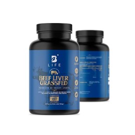 Hgado Vacuno de Res de Nueva Zelanda alimentada con pasto 180 Cpsulas 1400 mg por porcin. Ingredientes 100 Naturales. Beef Liver Grassfed B Life.     