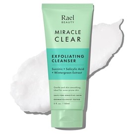 Rael Miracle Clear Face Wash - Limpiador exfoliante suave con cido succnico y minerales, frmula hidratante para uso diario, ideal para pieles...      