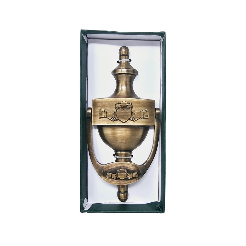 Exclusively Irish Claddagh Door Knocker for Front Door Celtic Brass