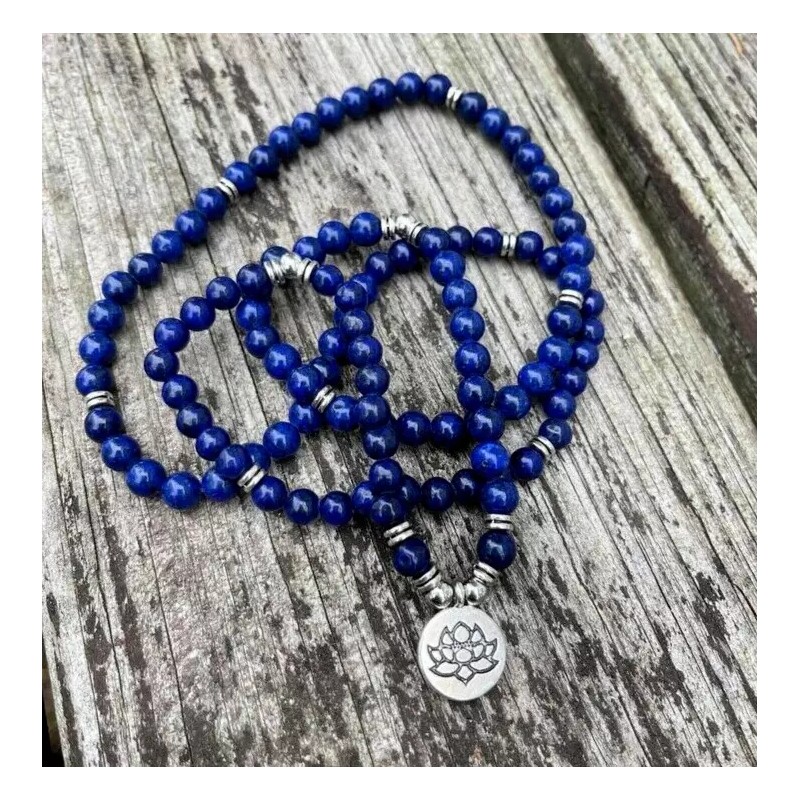 Unbranded 108 Mala Beads Prayer Lapis Lazuli Necklace Multi Strands