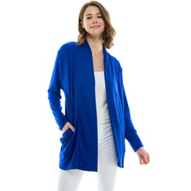 Women's Lightweight Open Front Cardigans with pockets and Royal Blue Formal Kimono Duster Sweater Cardigan (Royal blue, Medium)