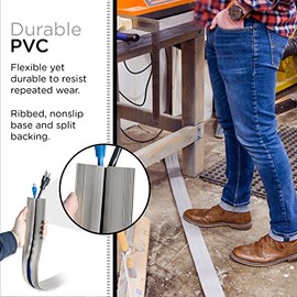 Cordinate, Cubierta para Cable de Piso de 1.8 m (6 pies), Protector de Goma, Perfil Bajo, Protector de Cables, Ocultador de Cables, Organizador de Cab