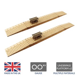 War World Scenics Model Train Station Underpass Entrance Pedestrian Path with Platform x 2 - Track 00 Model Railway Model Railway Model Building Scale OO 1:76 Bridge Pedestrian Path Two Naves