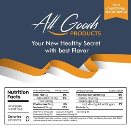 All Goods Products Baja Mineral Baja Gold Mineral Sea Salt, Natural Grain Crystals, 8oz . Bag