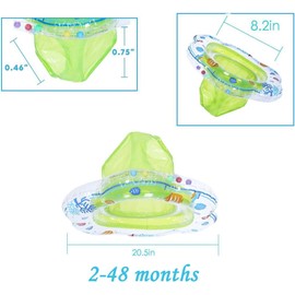 Baby Swimming Ring, Baby Swimming Ring, Swimming Float Inflatable for Infants, Floating Baby Swimming Ring for 6 Months to 48 Months Baby Swimming Ring (Green)