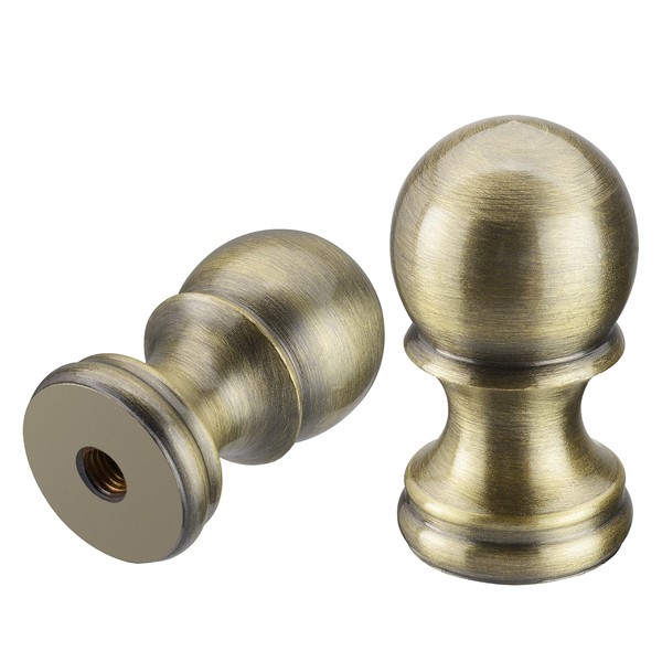 Aspen Creative Antique Brass 24056-07-2, Finial for Lamp Shade Finish, 1-3/4" Height, Set of 2