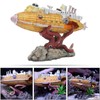 AIMALL Submarine Aquarium Ornament, Resin Fish Tank Decoration, Hollow Shipwreck