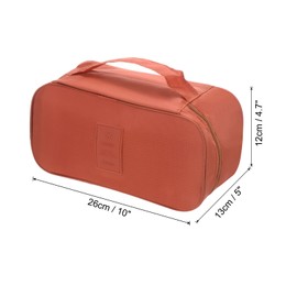 PATIKIL Portable Underwear Storage Bag, Waterproof Bra Toiletry Travel Organizer Pack Cube Cosmetic Bag, Orange
