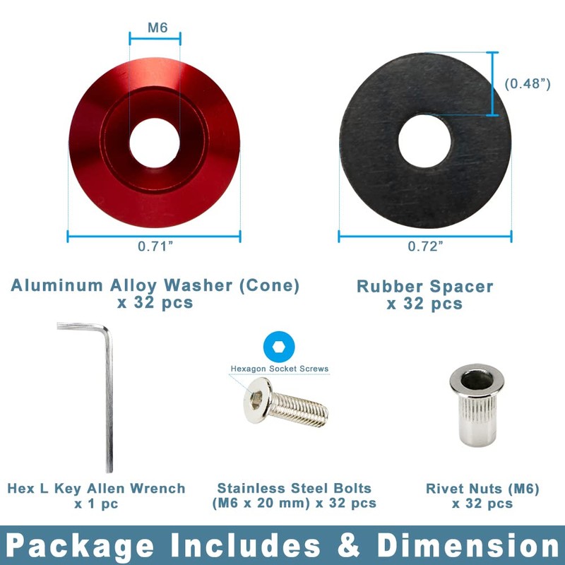 Rolling Gears Kit Washers Anode Gasket M6 Parts Aluminum For