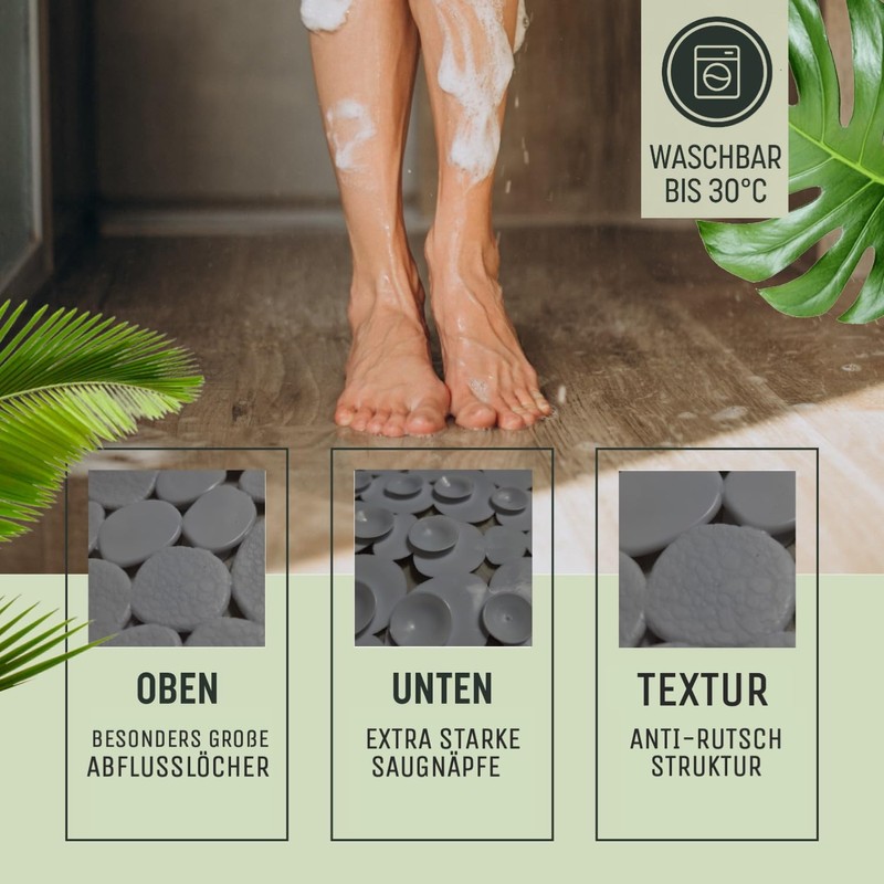 SilverRack Shower Mat Non-Slip 53 x 53 cm (Dark Grey