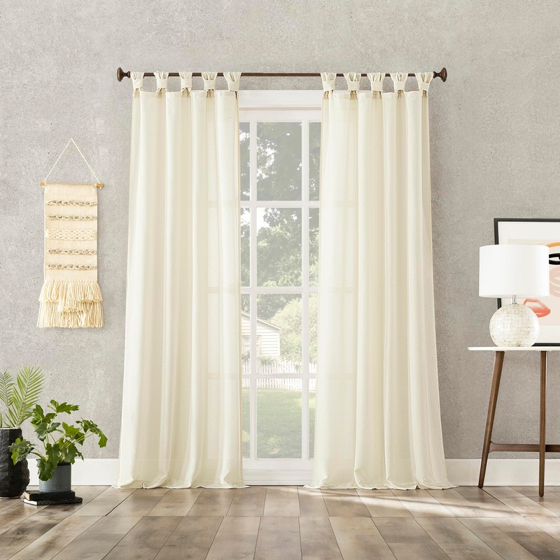 No. 918 Reman 2-Pack Twist Tab Linen Texture Semi-Sheer Tab