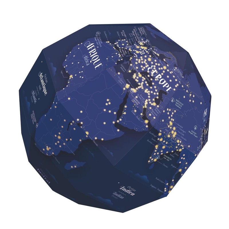 POPPIK 1841265 3D Craft Globe, Earth at Night, Glow-in-the-Dark Learning