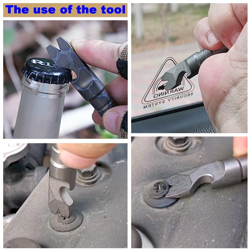 Titanium EDC Pry Bar with Bottle Opener Screwdriver Function Portable