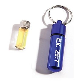 Anointing Oil Metal Blue Key Chain