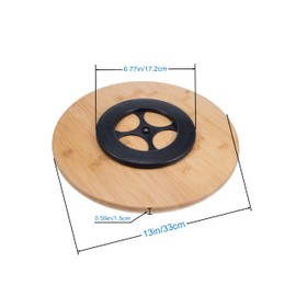 Plutreas Bamboo Lazy Susan Turntable for Cabinet or Table (13 inch)